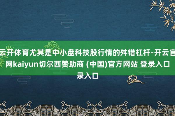 云开体育尤其是中小盘科技股行情的舛错杠杆-开云官网kaiyun切尔西赞助商 (中国)官方网站 登录入口